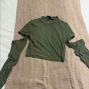 SHEIN Army Green Crop Top